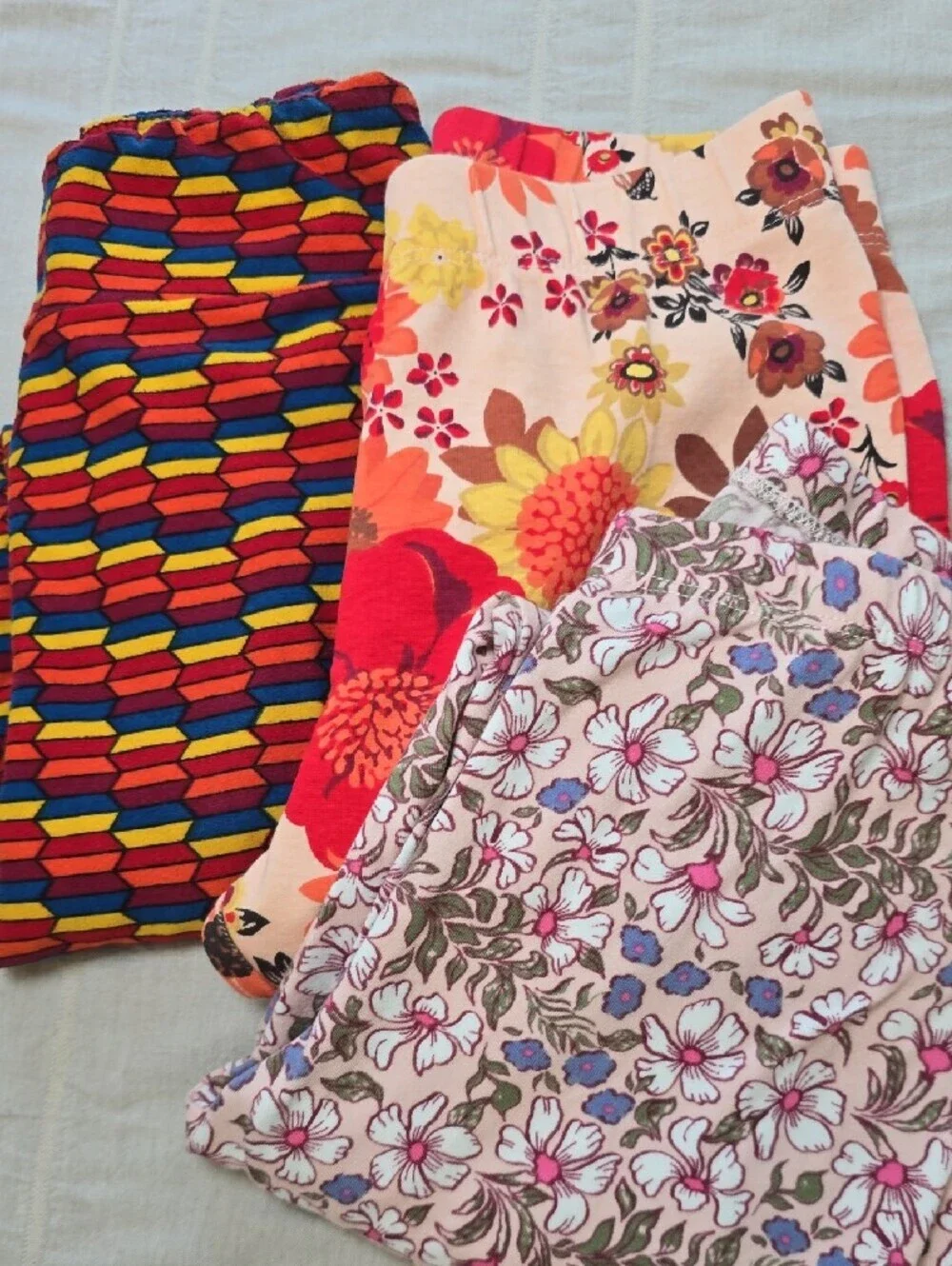 Gymboree/One Step Up/ LulaRoe Girls' Floral & Multicolor Leggings  Size  10